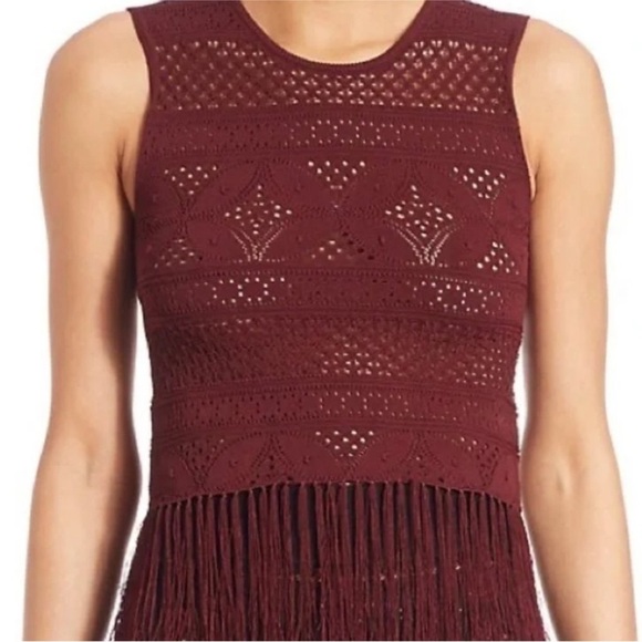 ALC fringe cutout top in wine EUC - Picture 2 of 5